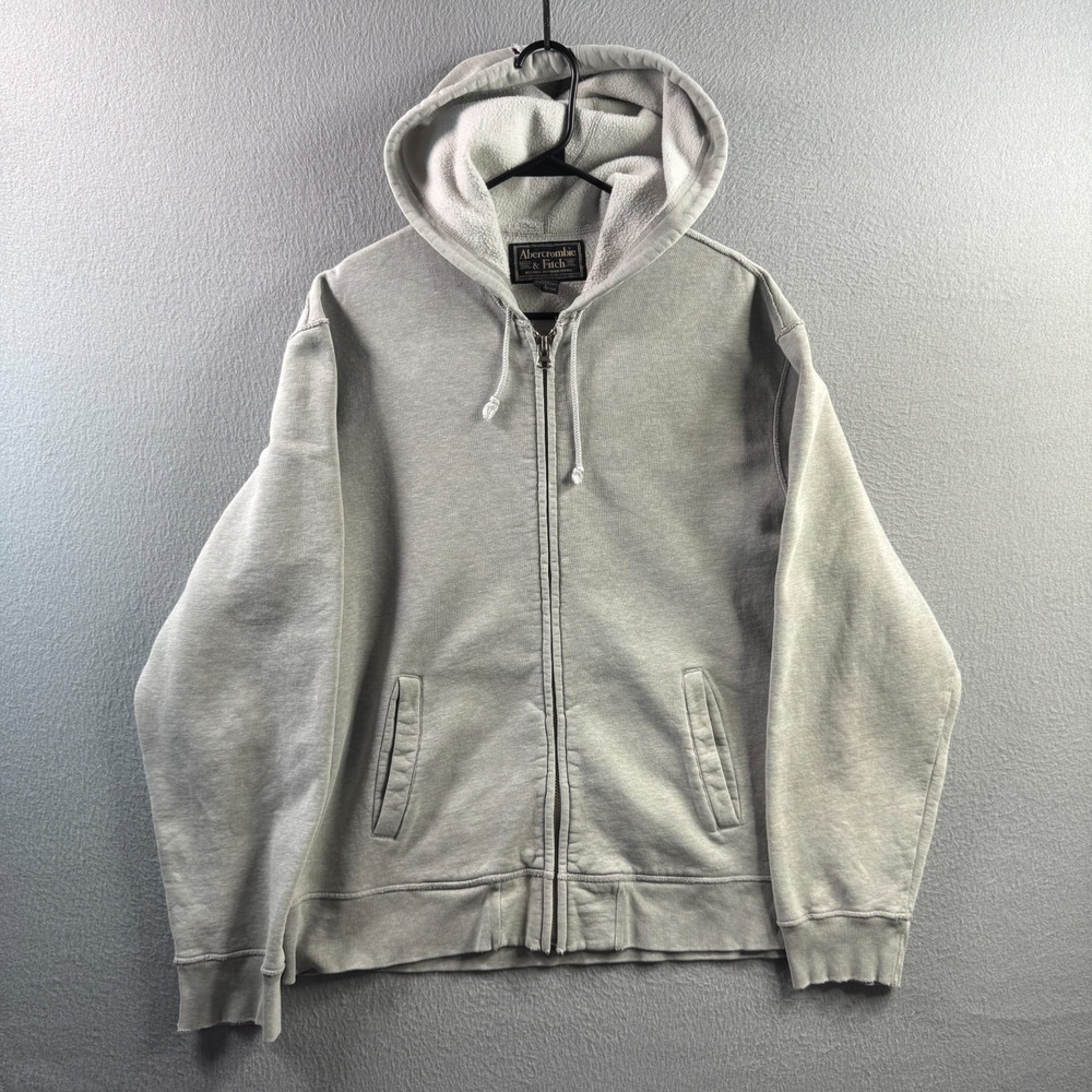 Vintage Abercrombie Hoodie Mens Large Full Zip Sweatshirt 90s Y2k - Picture 9 of 16
